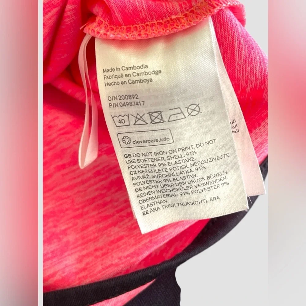 H&M Sport Jacket Youth Girls Hoodie Full Zip Pink/Black 6-8Y Thumb Holes